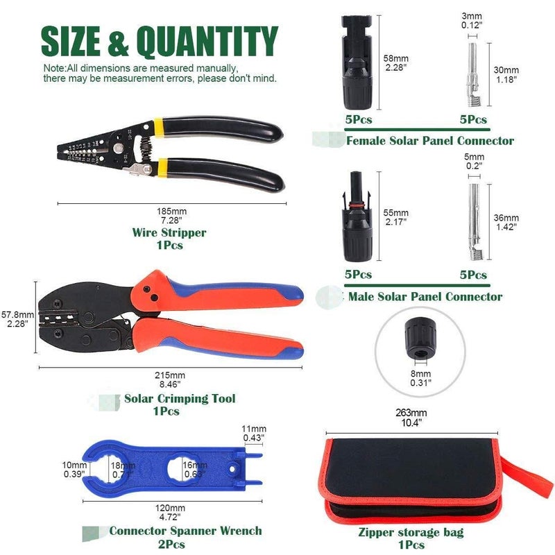 Keadic Solar Crimping Tools Includes Solar Panel Connectors, Solar Cable Connectors, Spanner Wrench, Solar Solar Crimper Tool Kit for 2.5/4.0/6.0mmÂ² MC3 MC4 Solar Panel ï»¿ - Image 2